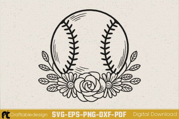 Floral Baseball SVG Review for Real Embroidery Work