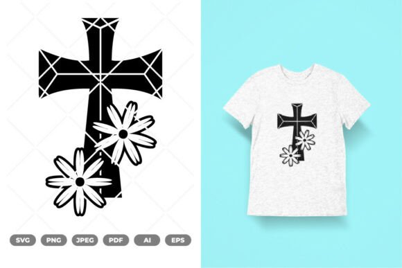 Floral Cross SVG Clipart Review for Embroidery