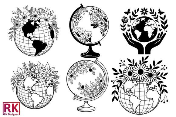 Floral Globe Svg, Earth Svg Vector Bundle Review