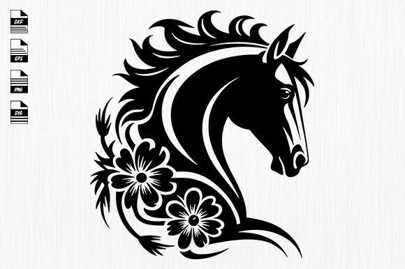 Floral Horse Svg,Animal Silhouette Review