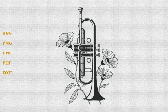 Floral Trumpet SVG Music Instrument SVG Review