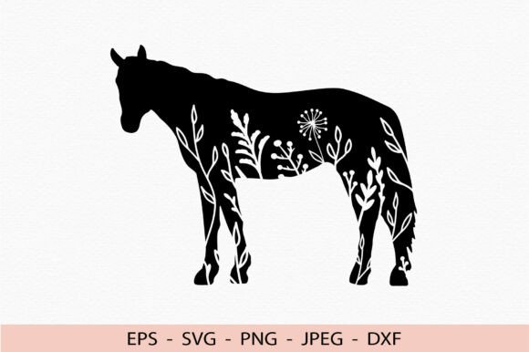 Horse SVG Floral Dxf Cricut Cut File PNG Review