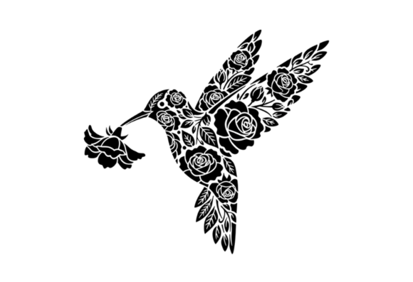 Hummingbird Rose Floral Design SVG Review
