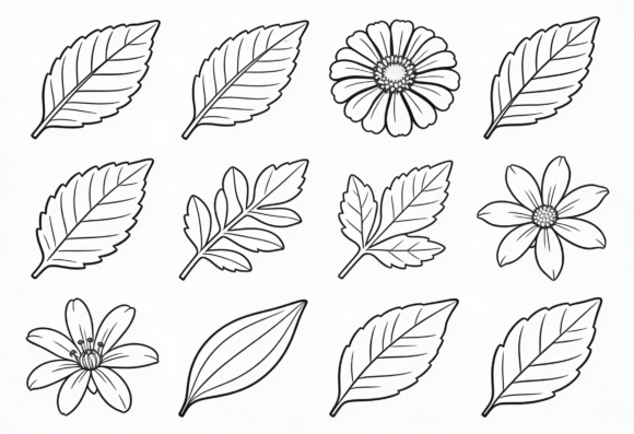 Outline Floral Elements SVG Clipart Review