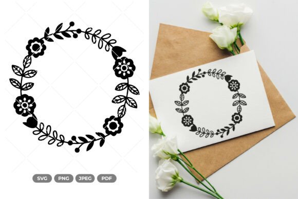 Scandinavian Floral Wreath SVG Clipart Review