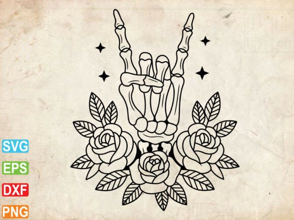Skeleton Rock Svg, Floral Skeleton Hands Review