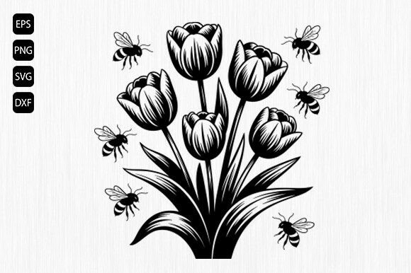 Tulip Flower SVG, Floral Heart Svg Review