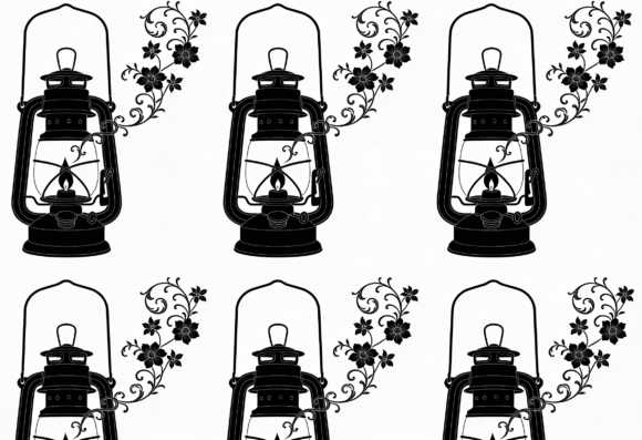Vintage Lantern Floral Silhouette SVG Review